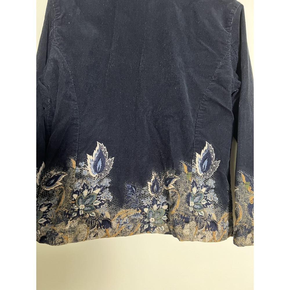 Chico Womens Blazer 2 Black Peacock Print Vintage Y2K Classic Single Breasted - Picture 12 of 16